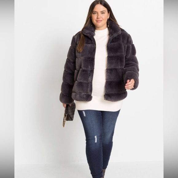 Dylan Dark Gray Teddy Jacket - Picture 2 of 12